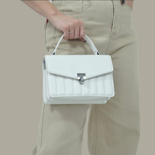 Sleek White Crossbody Bag - Trendyne