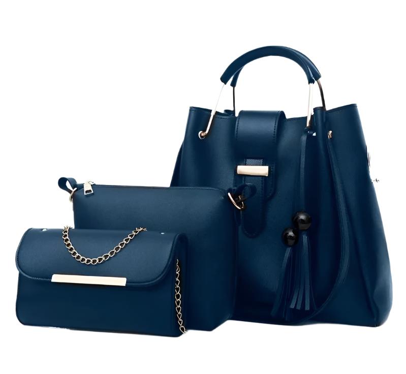 Blue 3 Pcs Handbag