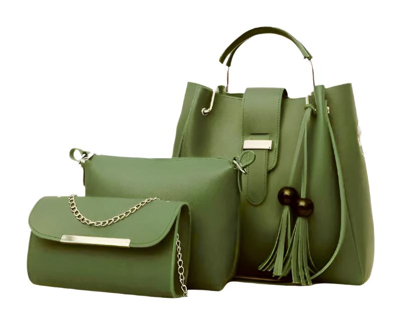 Dark Green 3 pcs Handbag