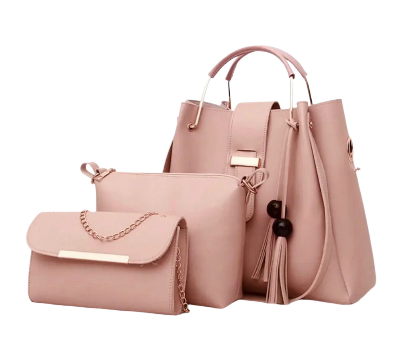 Pink 3Pcs Handbag